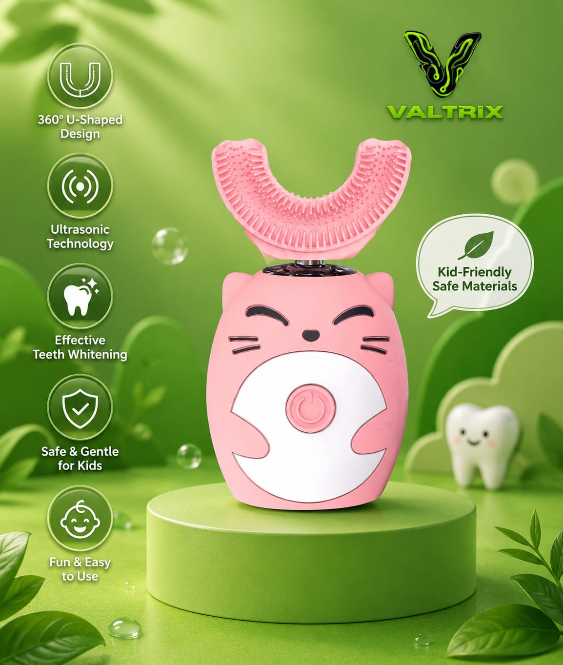 BuddyBrush Kids - U-Shaped 360° Ultrasonic Teeth Whitening