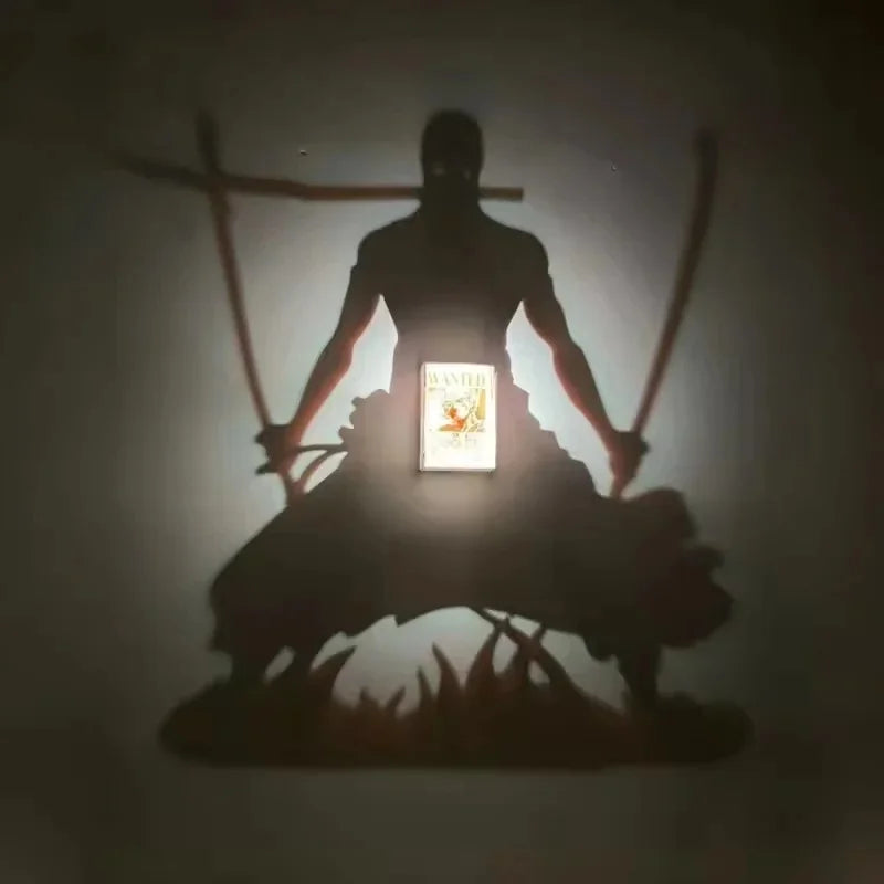 Anime Shadow Light Projector Lamp - Luffy, Goku & Zoro Night Light for Creative Atmosphere & Perfect Gift for Friends!