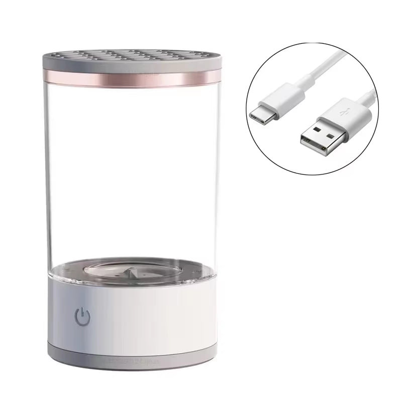 Automatic USB Makeup Brush Cleaner & Dryer with Cleaning Mat - Effortless Brush Care!