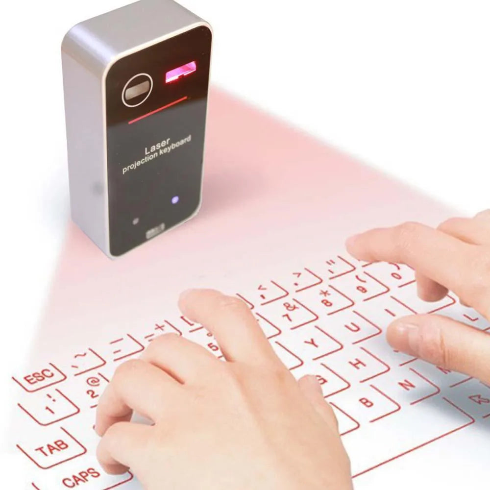 Wireless Portable Bluetooth Virtual Laser Keyboard & Mouse for iPhone, Tablet, and Computer