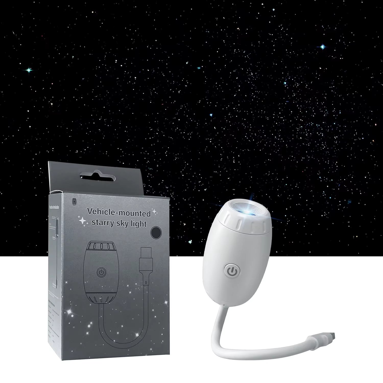 USB Car Atmosphere Projector Light - Transform Your Vehicle with Starry Galaxy Ambiance for Romantic Nights and Parties!