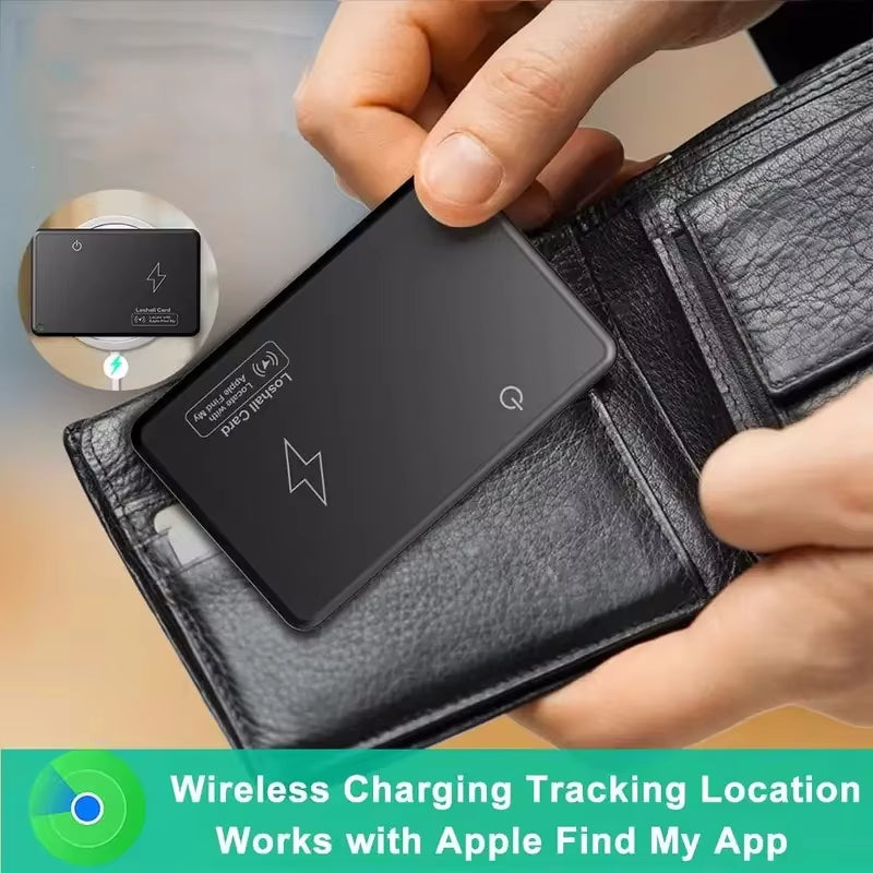 Ultimate Waterproof GPS Wallet Tracker - Wireless Charging & Apple Find My Compatible Bluetooth Locator