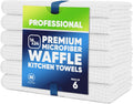 Premium Microfiber Waffle Weave Kitchen Towels - 6 Pack, Ultra Absorbent, Lint-Free, Thick & Soft for Home & Commercial Use (Gray, 16"x24")