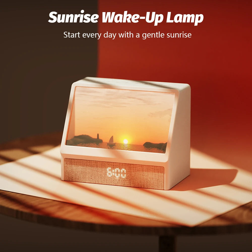 Bluetooth Sunrise Alarm Clock with White Noise & Dimmable Light - Perfect Sleep Companion for Adults & Kids