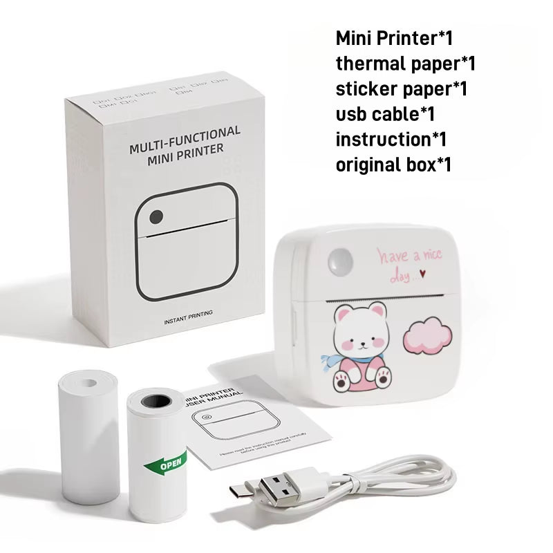 B2 Mini Bluetooth Thermal Printer - Portable Inkless Photo Printer for iOS & Android Devices