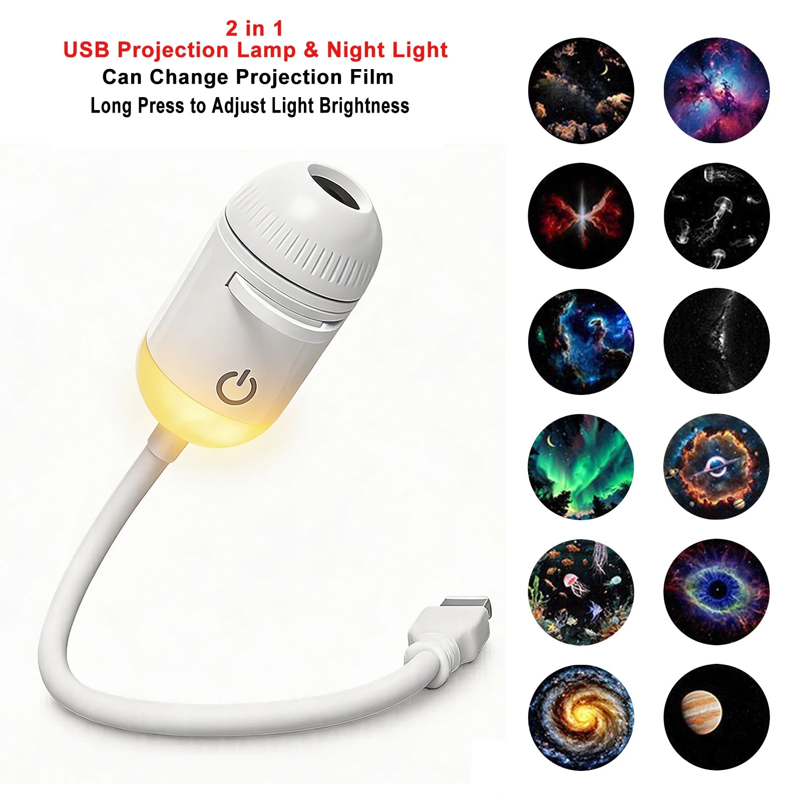USB Car Atmosphere Projector Light - Transform Your Vehicle with Starry Galaxy Ambiance for Romantic Nights and Parties!
