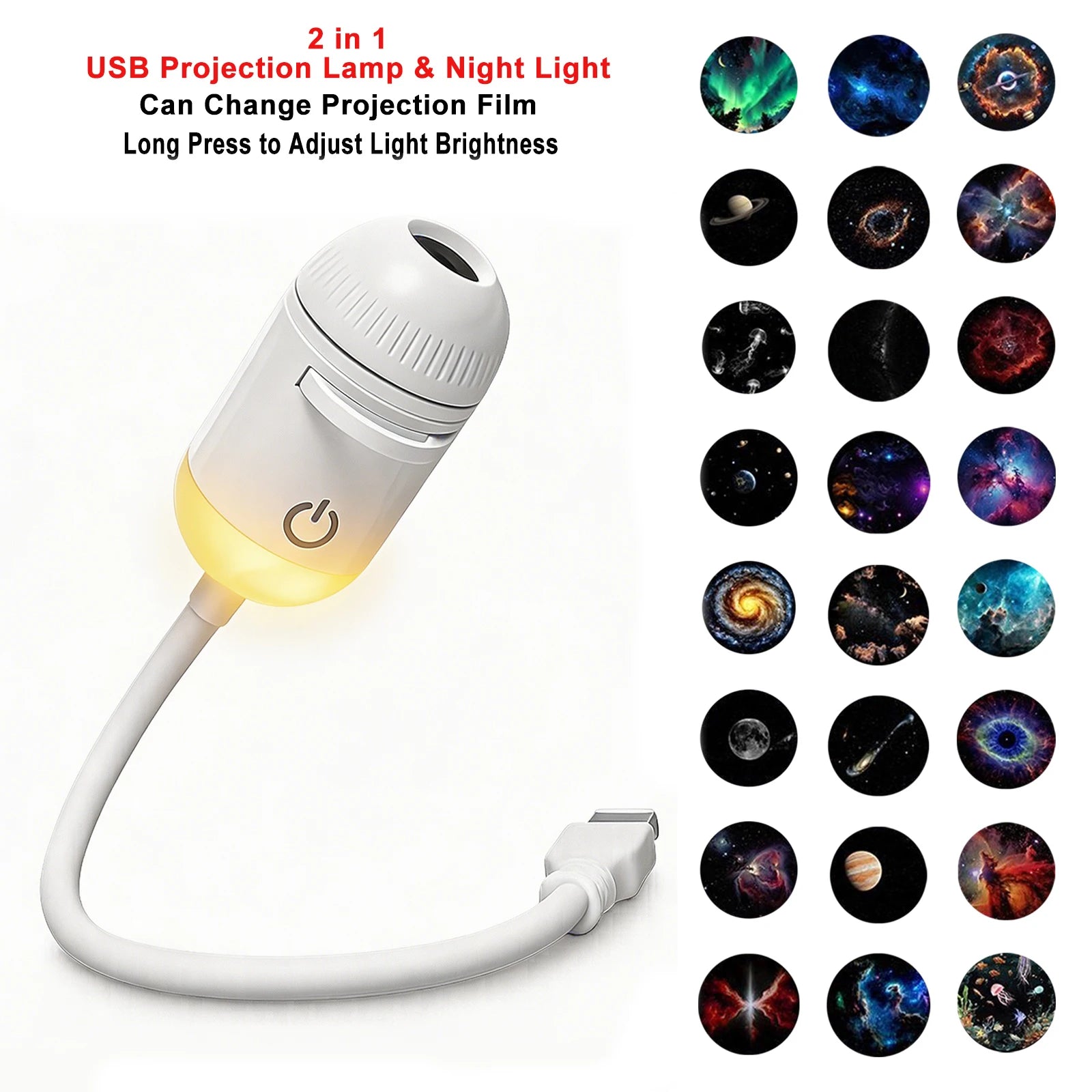 USB Car Atmosphere Projector Light - Transform Your Vehicle with Starry Galaxy Ambiance for Romantic Nights and Parties!