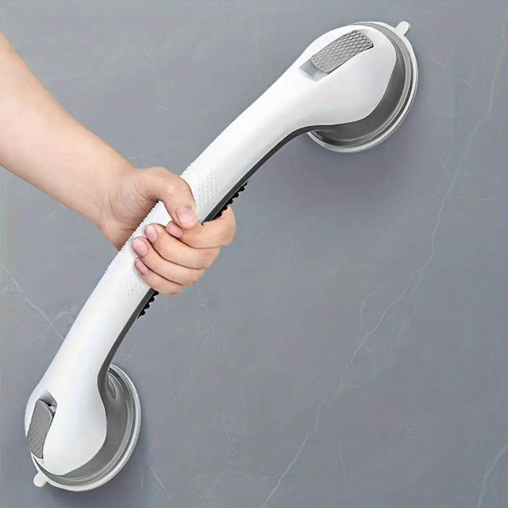 17 Inch Suction Cup Bathroom Grab Bar Easy-Install - Anti-Slip Safety Handle, No Drilling Installation, Bathroom Fall Prevention, Bathroom Suction Cup Grab Bar, for Shower, Bathtub and Toilet