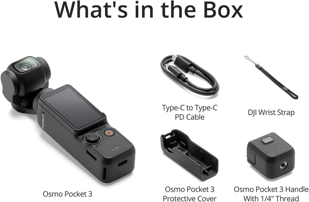 DJI Osmo Pocket 3 - Ultimate 4K Vlogging Camera with 1'' CMOS, 3-Axis Stabilization & Fast Focus for YouTube Creators