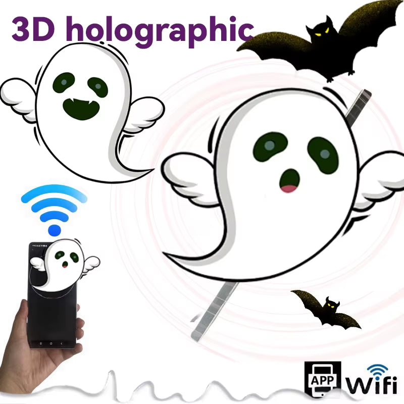 3D Holographic Advertising Projector - WiFi LED Sign with Remote Control for Eye-Catching Displays
