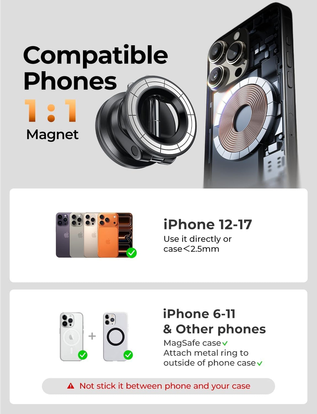 MagSafe Magnetic Car Phone Mount Holder