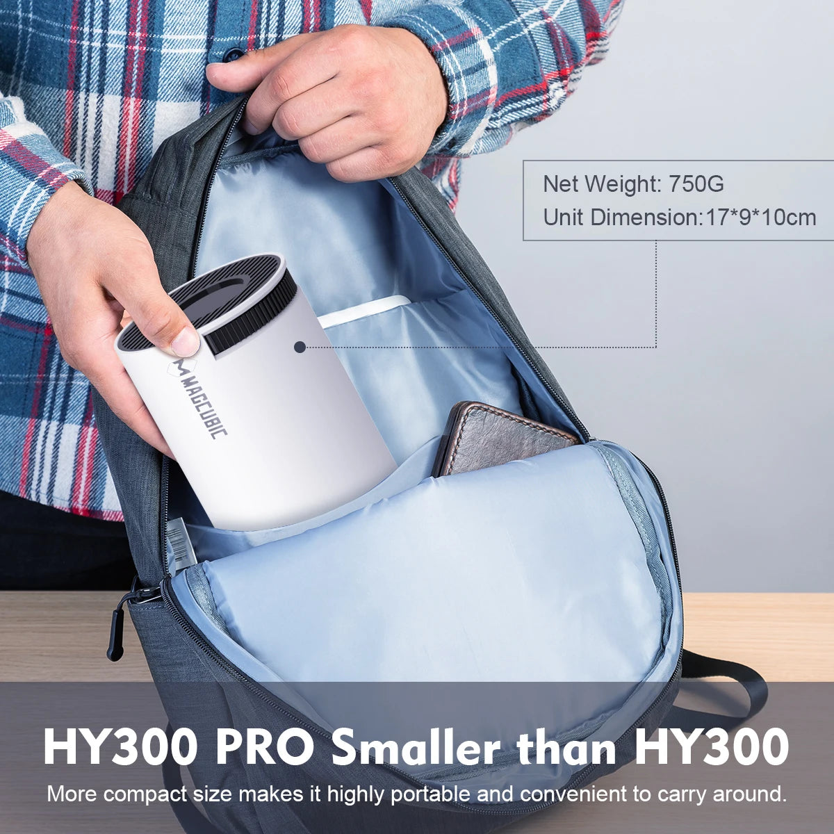 MAGCUBIC HY300 PRO 8K Projector - Android 14, Dual WiFi 6, 290 ANSI, Allwinner H726, Bluetooth 5.4, 1080P Home & Outdoor Cinema