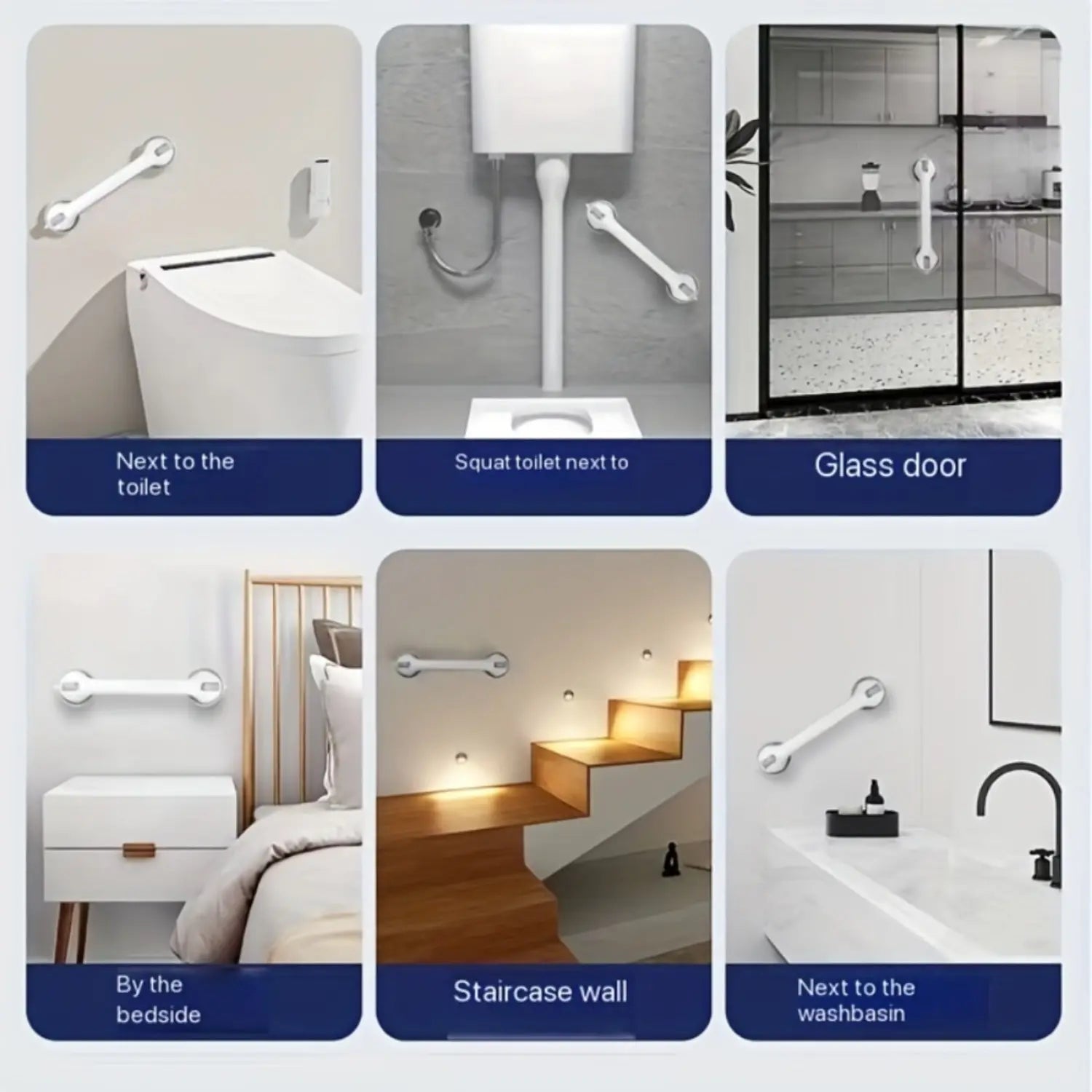 17 Inch Suction Cup Bathroom Grab Bar Easy-Install - Anti-Slip Safety Handle, No Drilling Installation, Bathroom Fall Prevention, Bathroom Suction Cup Grab Bar, for Shower, Bathtub and Toilet