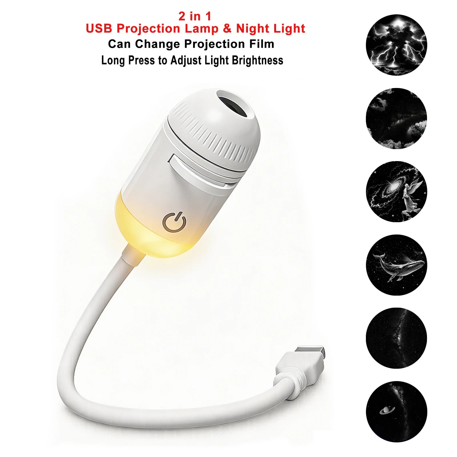 USB Car Atmosphere Projector Light - Transform Your Vehicle with Starry Galaxy Ambiance for Romantic Nights and Parties!