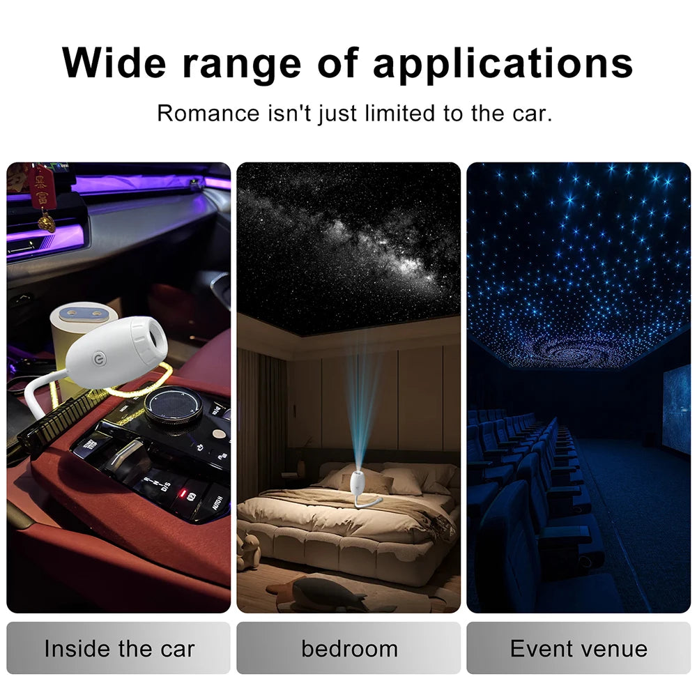 USB Car Atmosphere Projector Light - Transform Your Vehicle with Starry Galaxy Ambiance for Romantic Nights and Parties!