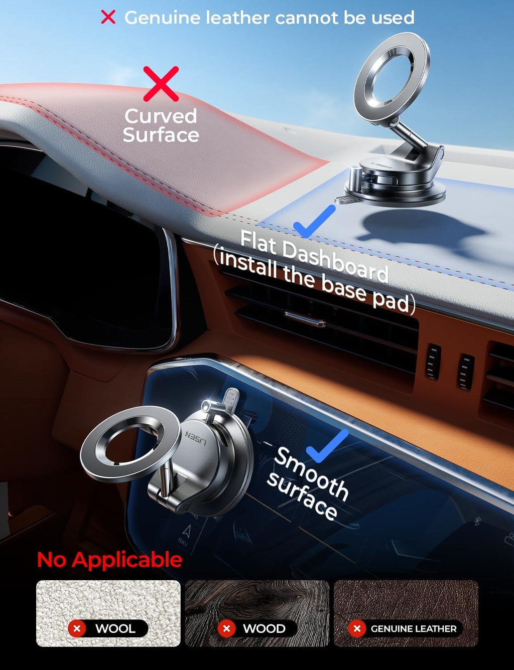 MagSafe Magnetic Car Phone Mount Holder