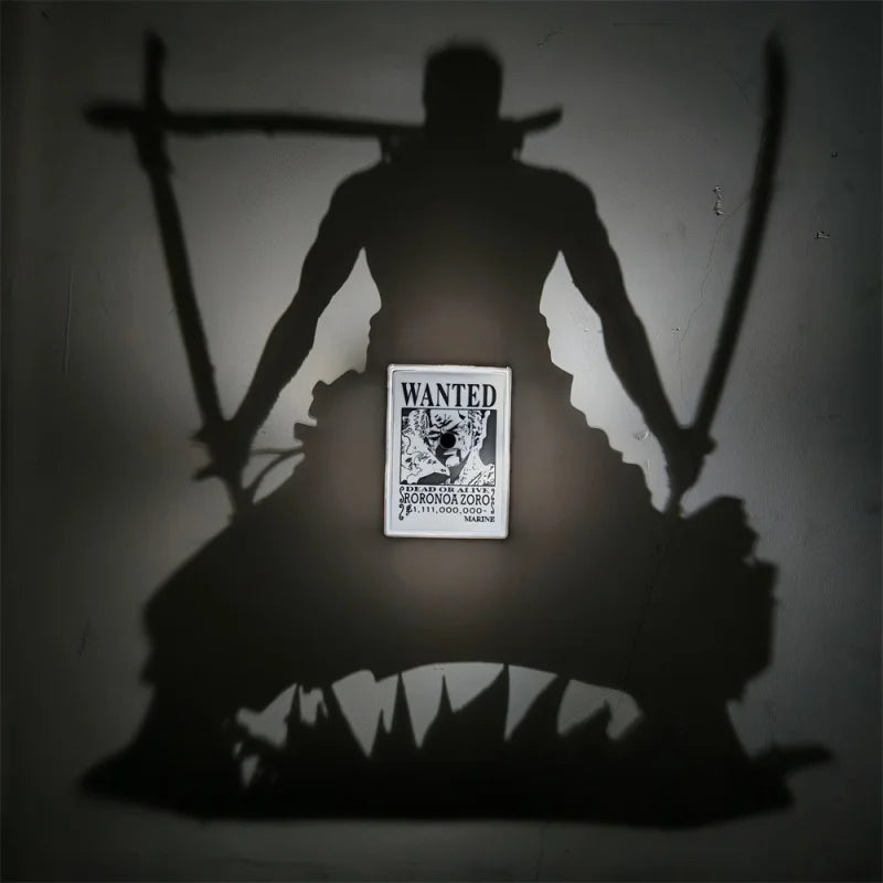 Anime Shadow Light Projector Lamp - Luffy, Goku & Zoro Night Light - Perfect Surprise Gift for Friends and Besties