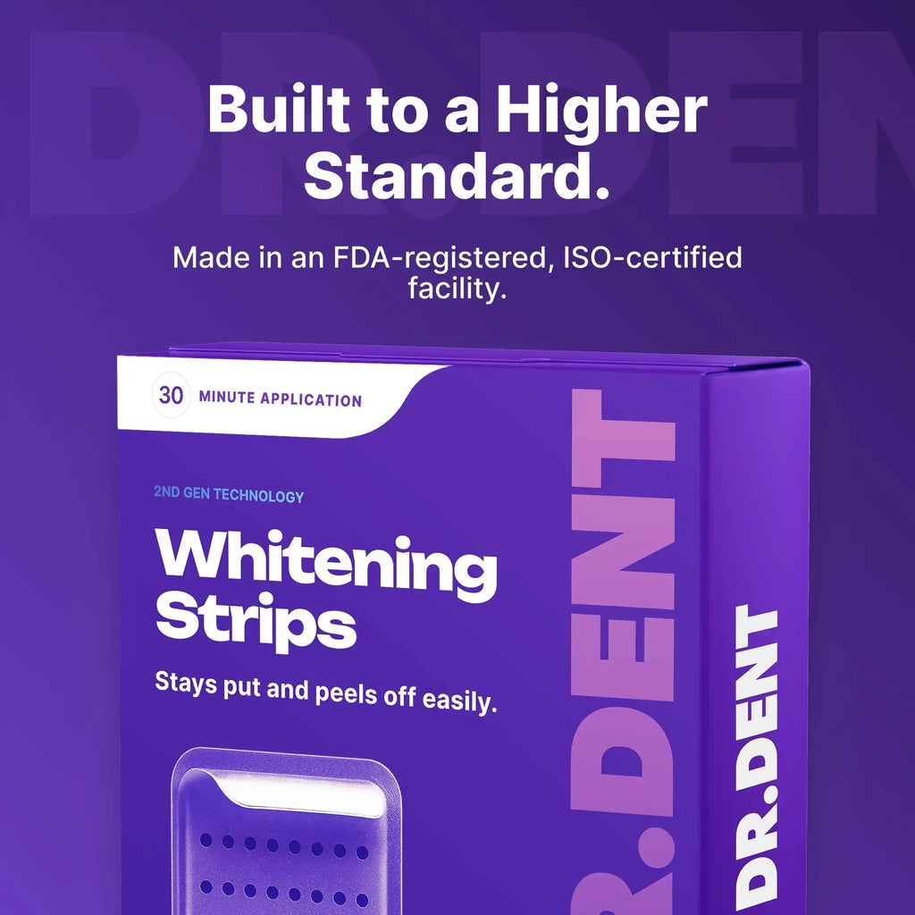 [Stock Up]Drdent Purple Teeth Whitening Strips - 7 Whitening Sessions - Safe for Enamel - Non Sensitive Teeth Whitening - Peroxide-Free