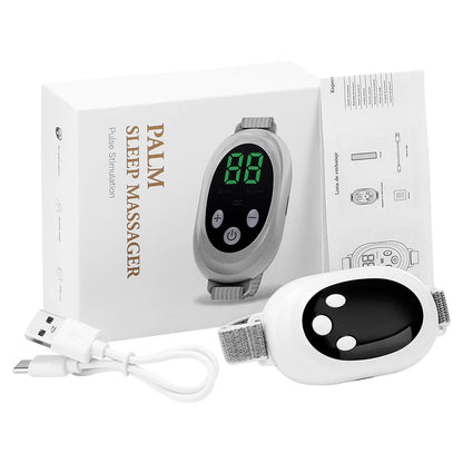 Revolutionary EMS Sleep Aid Device - Microcurrent Therapy for Insomnia, Stress & Anxiety Relief - Palm Pulse Massager for Restful Sleep