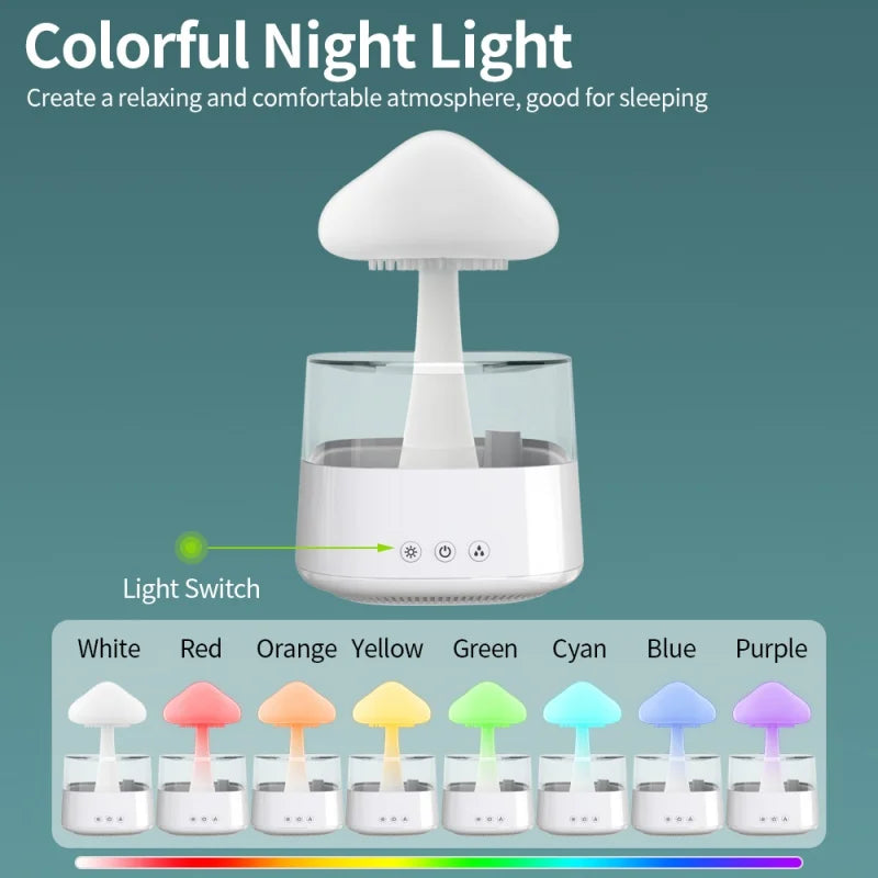 Luminous Aromatherapy Oil Diffuser - Desktop Humidifier with Soothing Underwater Sounds for Better Sleep