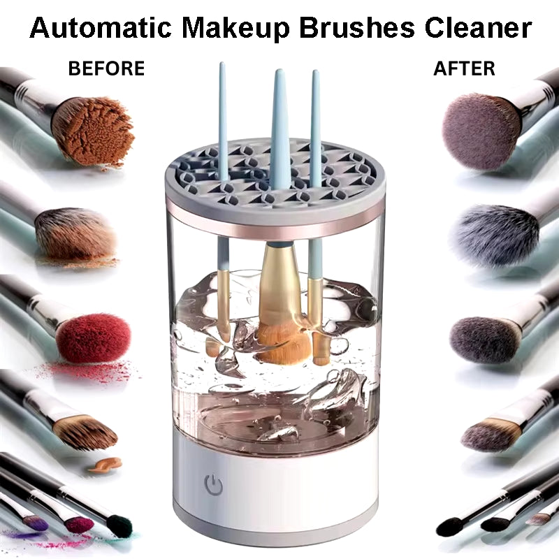 Automatic USB Makeup Brush Cleaner & Dryer with Cleaning Mat - Effortless Brush Care!