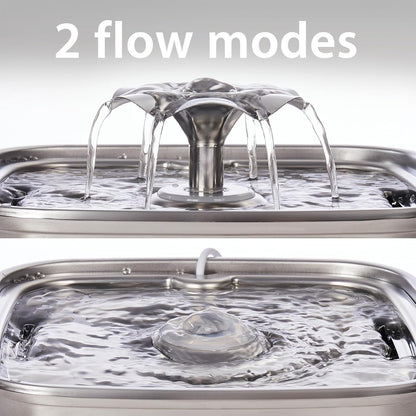 Veken Award-Winning Stainless Steel Cat Water Fountain - 108Oz Automatic Pet Dispenser with 3 Filters & Silicone Mat - Perfect Gift for Cats & Dogs (Silver)