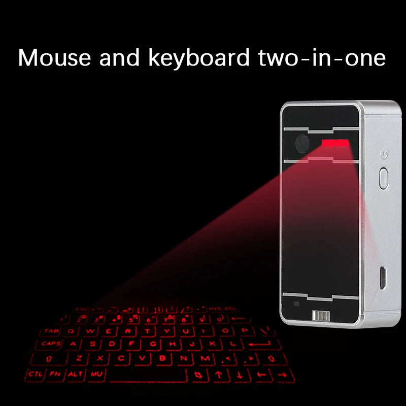 Wireless Portable Bluetooth Virtual Laser Keyboard & Mouse for iPhone, Tablet, and Computer