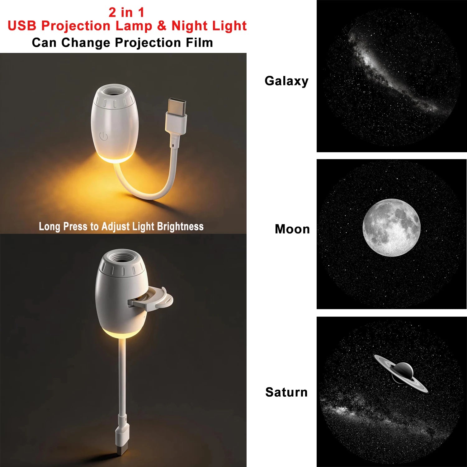USB Car Atmosphere Projector Light - Transform Your Vehicle with Starry Galaxy Ambiance for Romantic Nights and Parties!