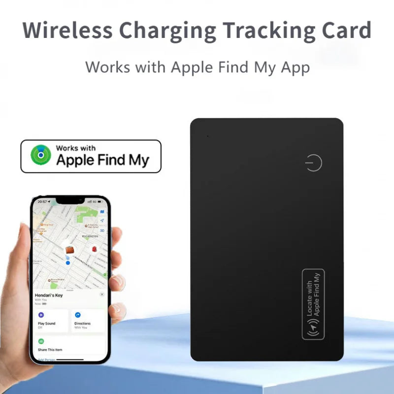 Ultimate Waterproof GPS Wallet Tracker - Wireless Charging & Apple Find My Compatible Bluetooth Locator