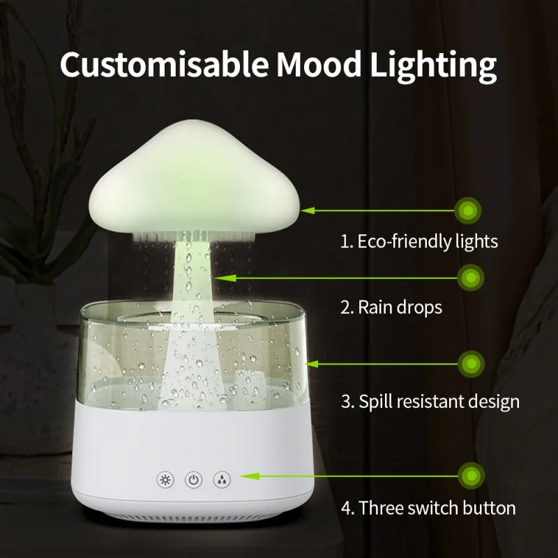 Luminous Aromatherapy Oil Diffuser - Desktop Humidifier with Soothing Underwater Sounds for Better Sleep