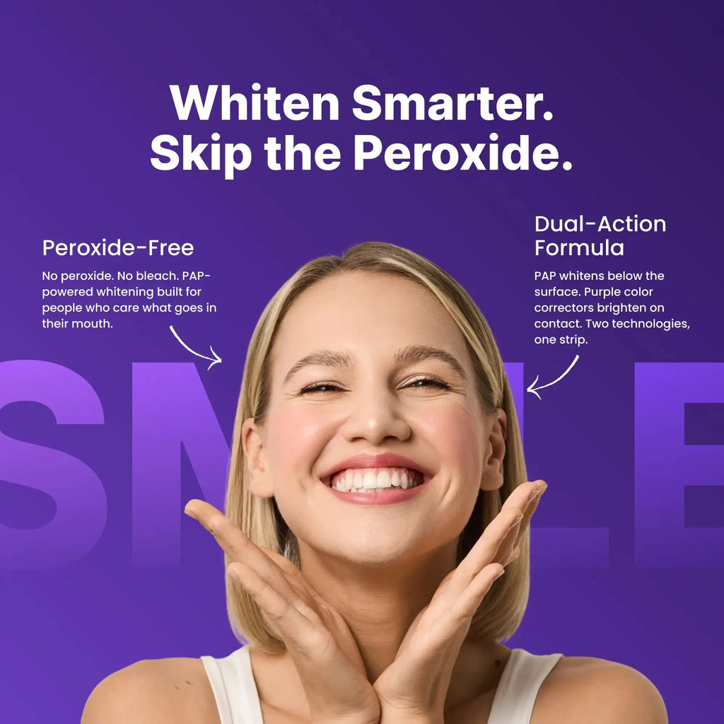 [Stock Up]Drdent Purple Teeth Whitening Strips - 7 Whitening Sessions - Safe for Enamel - Non Sensitive Teeth Whitening - Peroxide-Free
