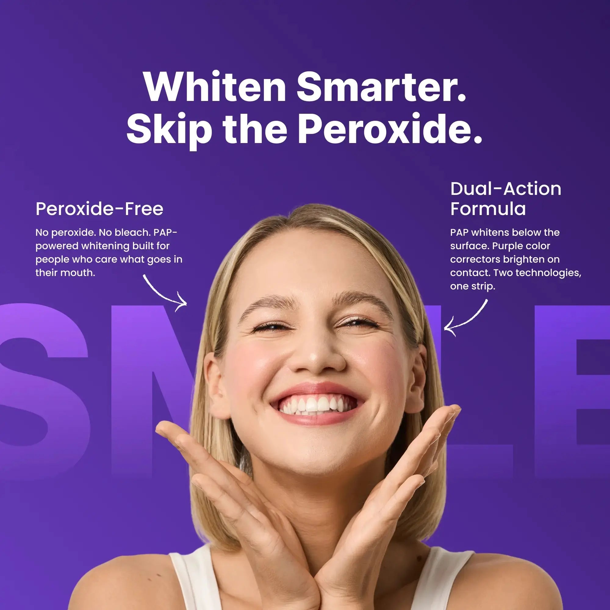 [Stock Up]Drdent Purple Teeth Whitening Strips - 7 Whitening Sessions - Safe for Enamel - Non Sensitive Teeth Whitening - Peroxide-Free
