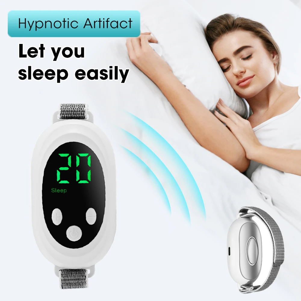 Revolutionary EMS Sleep Aid Device - Microcurrent Therapy for Insomnia, Stress & Anxiety Relief - Palm Pulse Massager for Restful Sleep