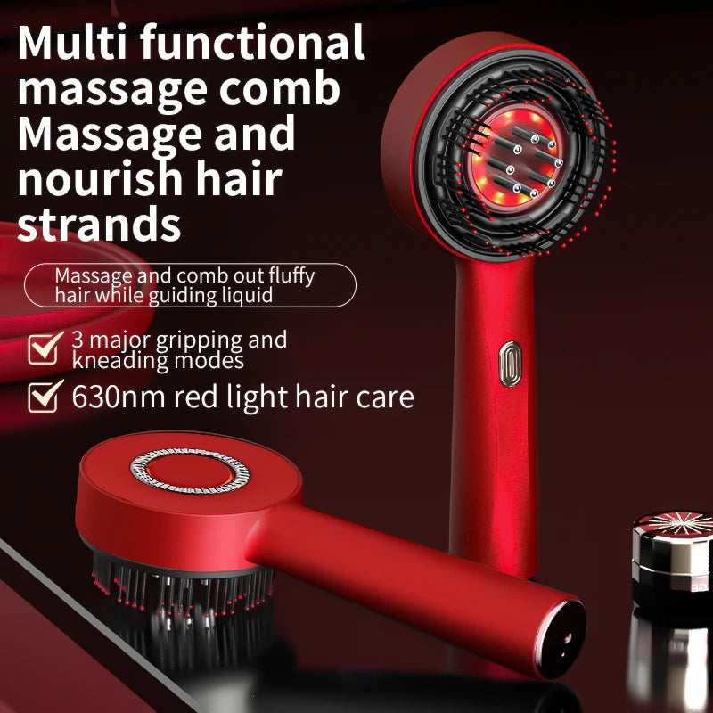 Revitalize Your Hair with the Electric Vibration Massage Comb - Red Light Therapy Scalp Brush & Oil Applicator for Enhanced Hair Growth!