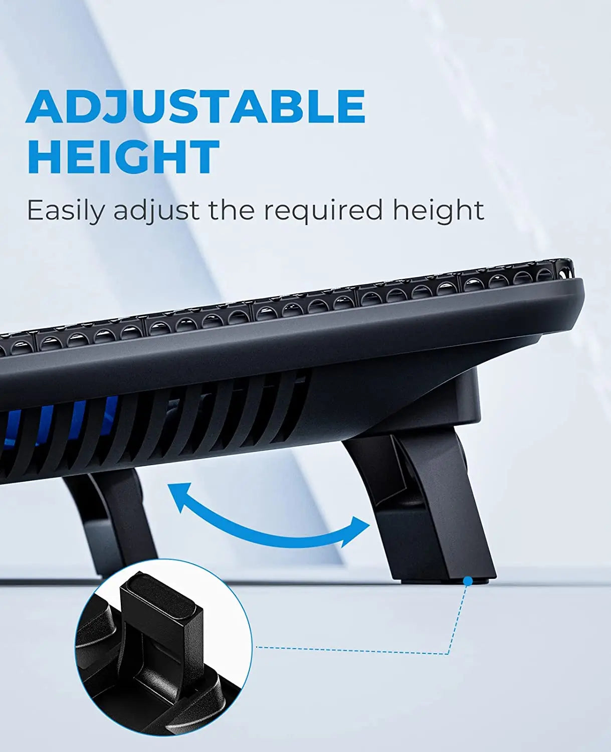 HV-F2056 Laptop Cooling Pad - Ultra-Slim Cooling Stand with 3 Quiet Fans for 15.6"-17" Gaming Laptops