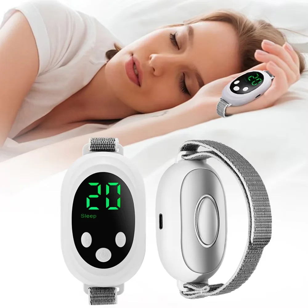 Revolutionary EMS Sleep Aid Device - Microcurrent Therapy for Insomnia, Stress & Anxiety Relief - Palm Pulse Massager for Restful Sleep