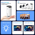 HY300 Pro Smart Projector projecting on wall